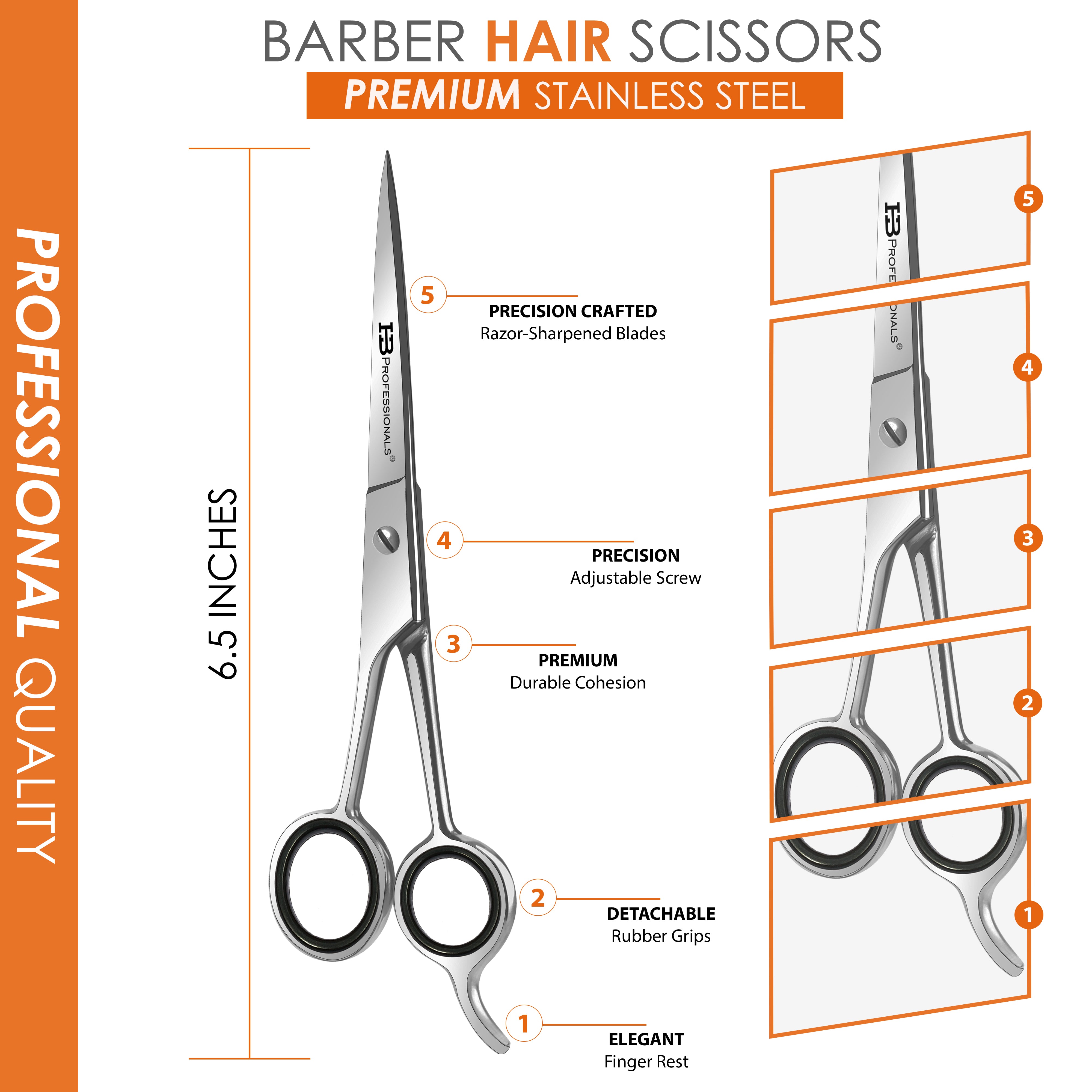 Amazon.co.jp: プロフェッショナル用ヘアシザー、6.0インチ
