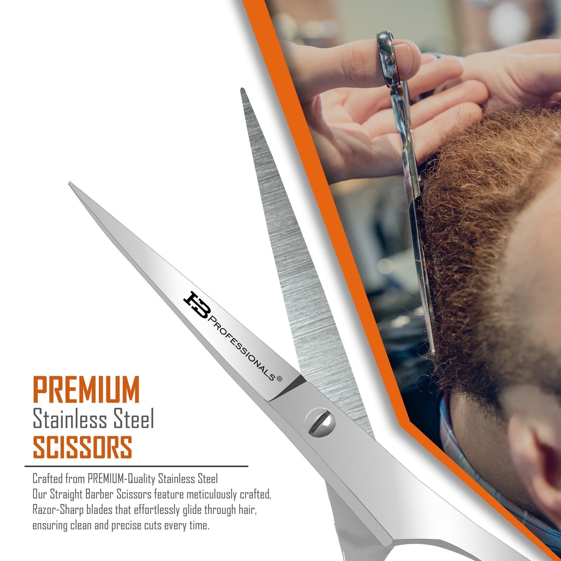 Hair Cutting And Hair Dressing Shears - 5.5 Inches - Premium Stainless Steel Scissors - Razor Edge Sharp Blades - For Salons, Professional Barbers, Men & Women, Kids, Pets (Silver)