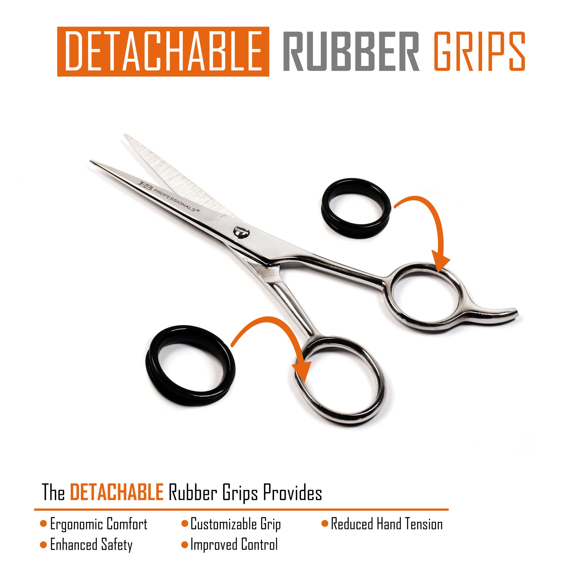 Hair Cutting And Hair Dressing Shears - 5.5 Inches - Premium Stainless Steel Scissors - Razor Edge Sharp Blades - For Salons, Professional Barbers, Men & Women, Kids, Pets (Silver)