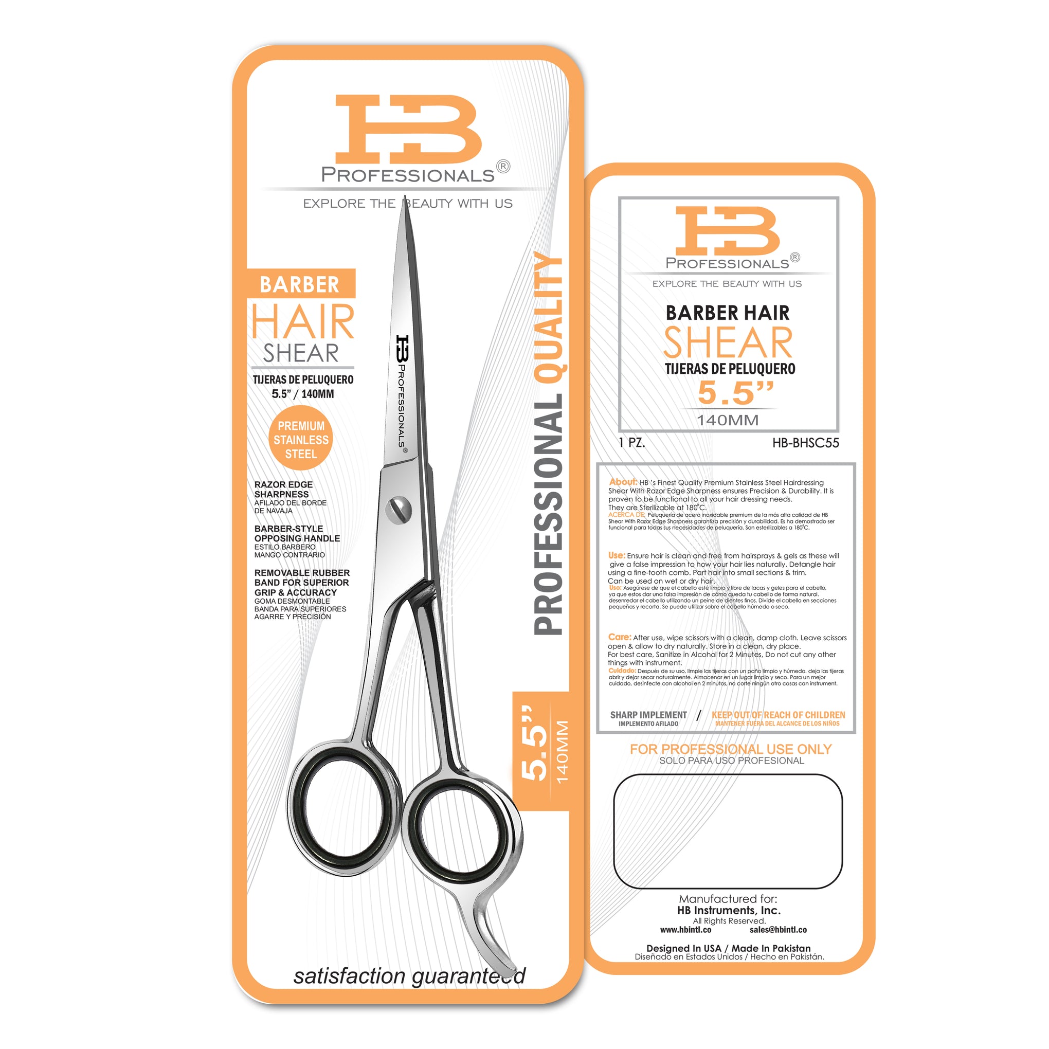 Hair Cutting And Hair Dressing Shears - 5.5 Inches - Premium Stainless Steel Scissors - Razor Edge Sharp Blades - For Salons, Professional Barbers, Men & Women, Kids, Pets (Silver)